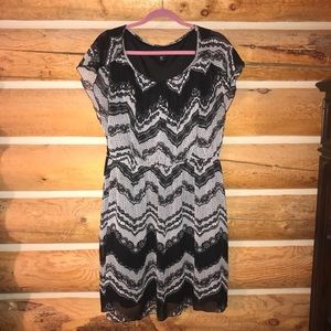 Black and white mini dress